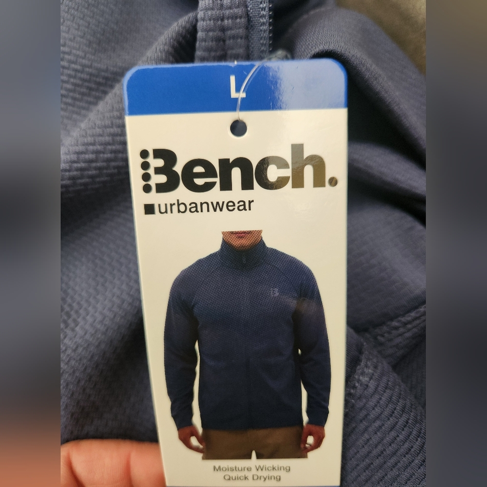 Bench Urbanwear Full-Zip Moisture Wicking Mock Jacket ~BLUE ~LARGE **NEW - Picture 14 of 14